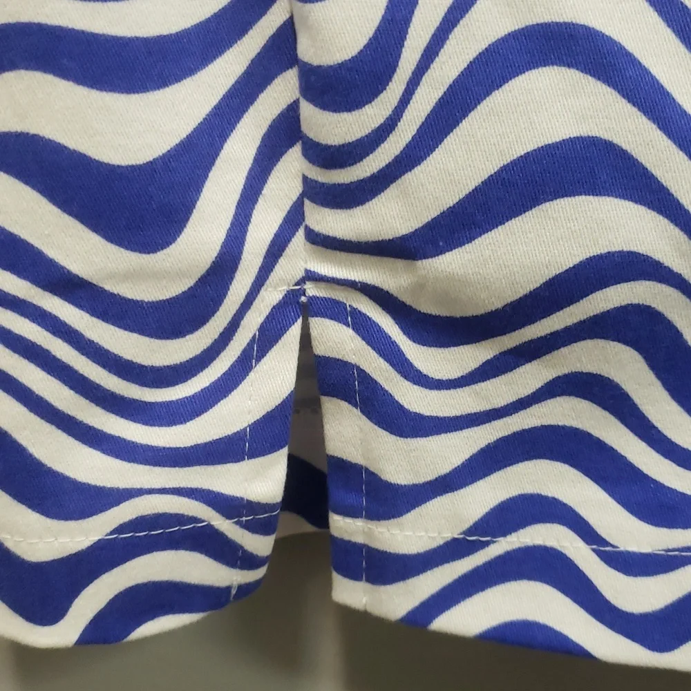 Love On a Hanger Blue and White Wave Pattern Skirt, Juniors 7